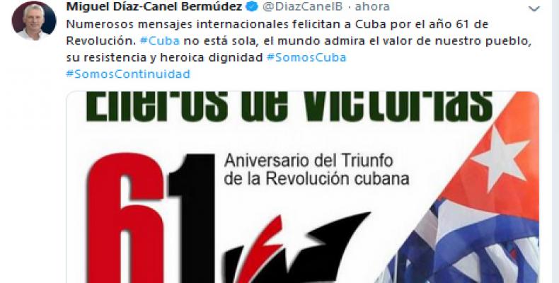 Reitera Díaz-Canel que el mundo admira el valor del pueblo cubano