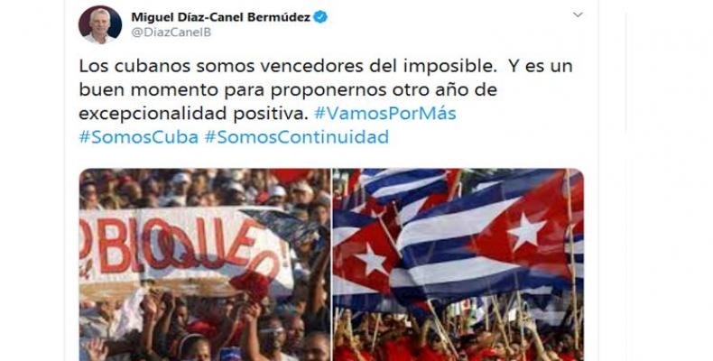 Asegura Díaz Canel que cubanos son vencedores de lo imposible
