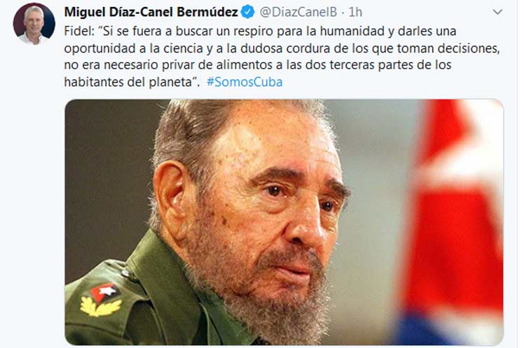 Presidente de Cuba evoca palabras de Fidel Castro sobre la ciencia