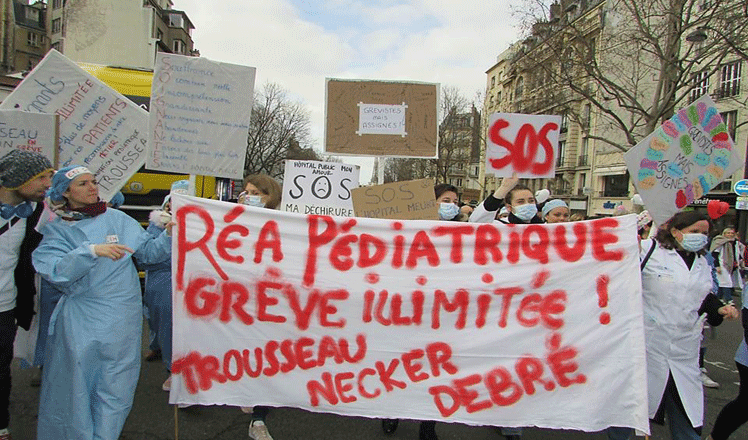 Profesionales de la salud vuelven en Francia a las calles por mejoras