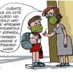 caricaturas de osval sobre el reinicio del curso escolar en cuba