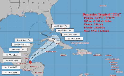 Cabaiguán se alista para enfrentar depresión tropical ETA