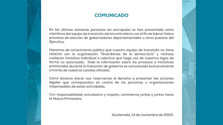 Presidente electo de Guatemala denunció falsos miembros del equipo de transición