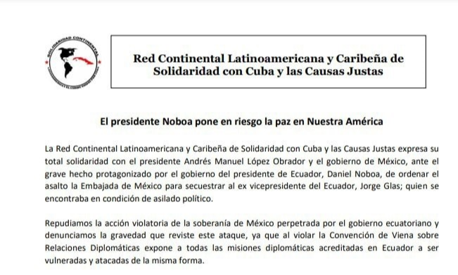Red latinoamericana denunció agresión a embajada mexicana en Ecuador