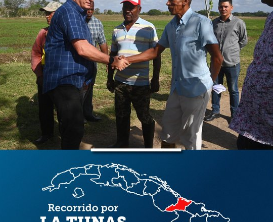 Presidente Díaz-Canel visita municipios sureños de Las Tunas
