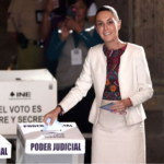 Presidenta de México vota en elecciones del poder judicial