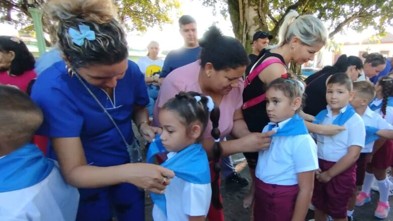 Celebraron en Cabaiguán actos de iniciación pioneril (+Audio y Fotos)