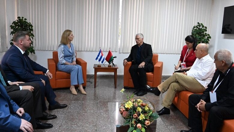 Díaz-Canel recibe a presidenta del Partido Bélaya Rus para fortalecer vínculos Cuba-Belarús