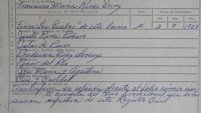 El mártir cabaiguanense Francisco María Rives Díaz