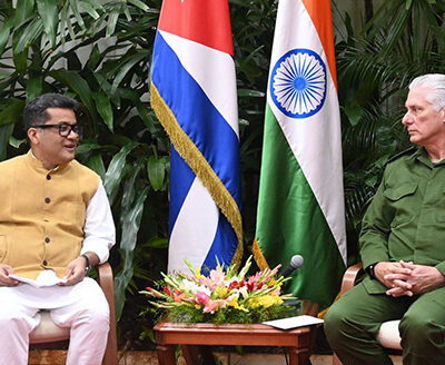 Intercambia Díaz-Canel con ministro de Estado de Asuntos Exteriores y Textiles de la India