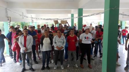 Ratificaron trabajadores de Potrerillo su compromiso con la Patria en celebración del Primero de Mayo (+Fotos)